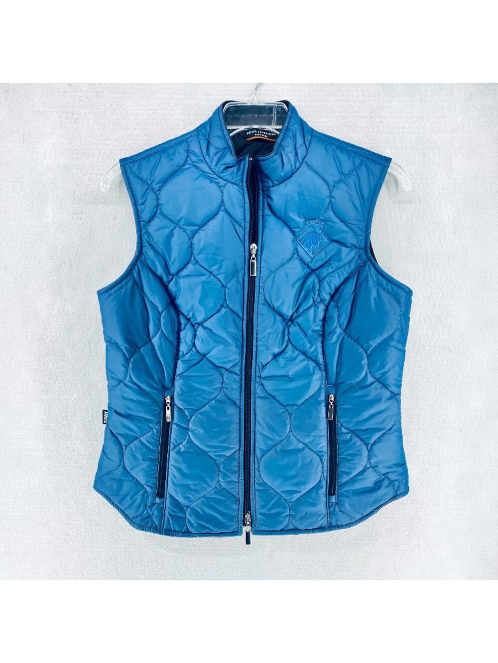 Arista Equestrian Puffer Vest Womens XL Blue Sleeveless Full Zip Quilted Outdoor
